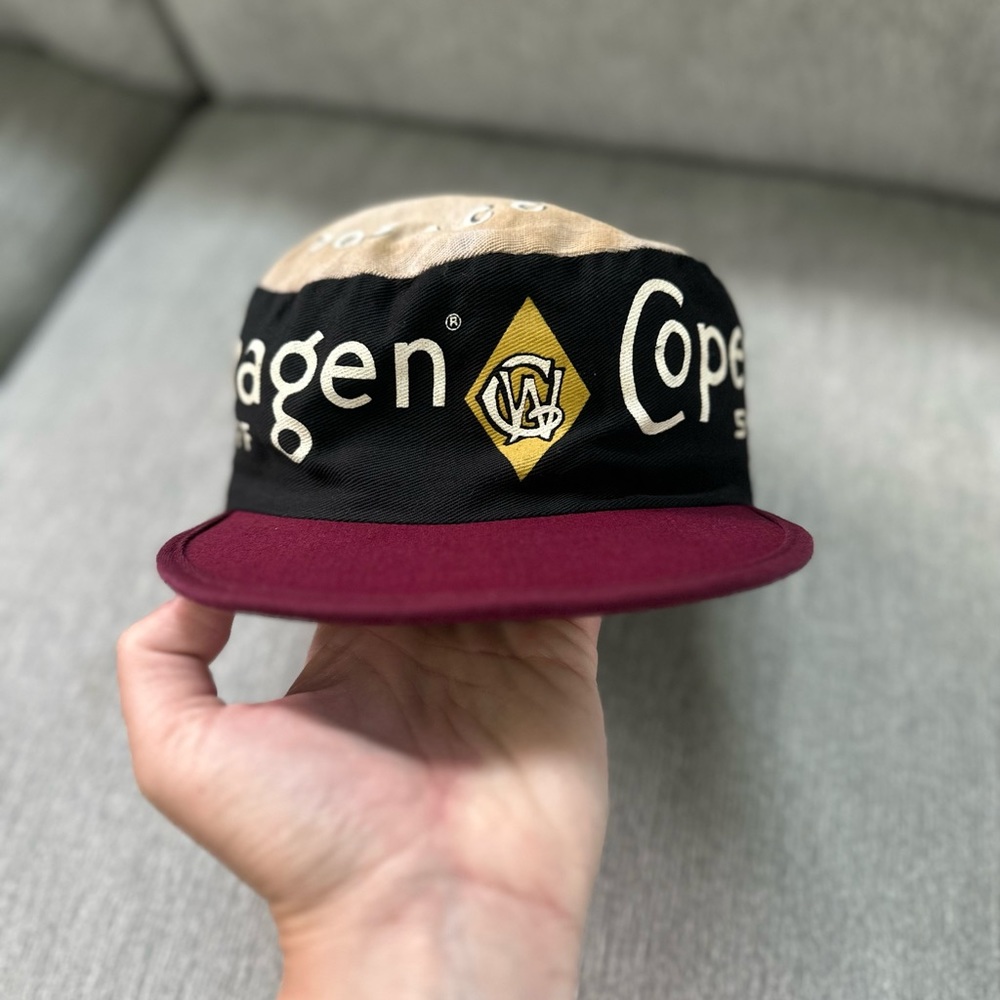 Rare Vintage Copenhagen Snuff Red and Black Can Painters Hat tobacco Cap - Picture 6 of 10